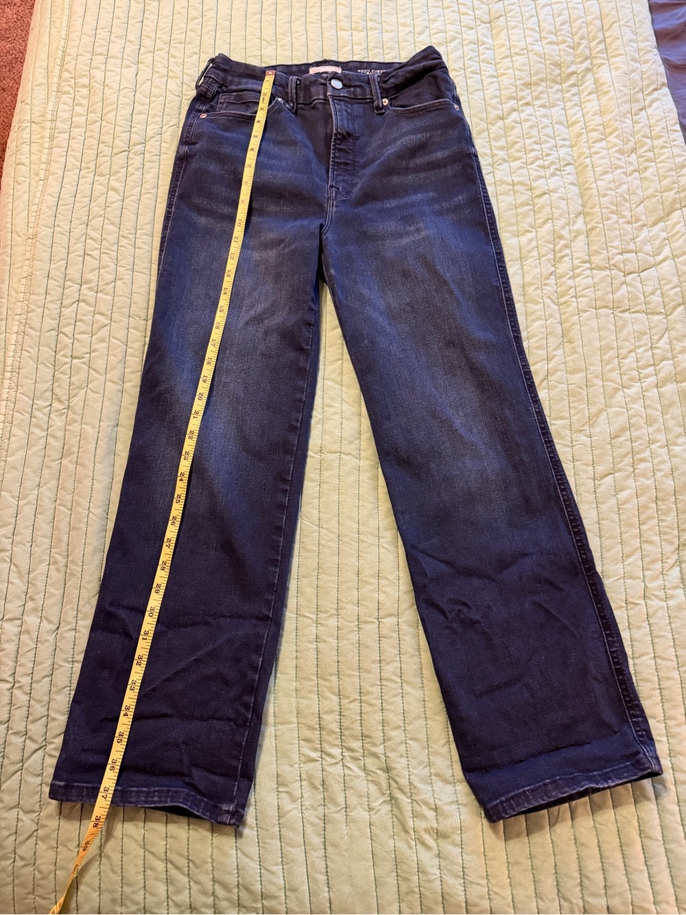 Good American Always Fits Good Curve Straight Jeans- Indigo707 - Picture 3 of 7